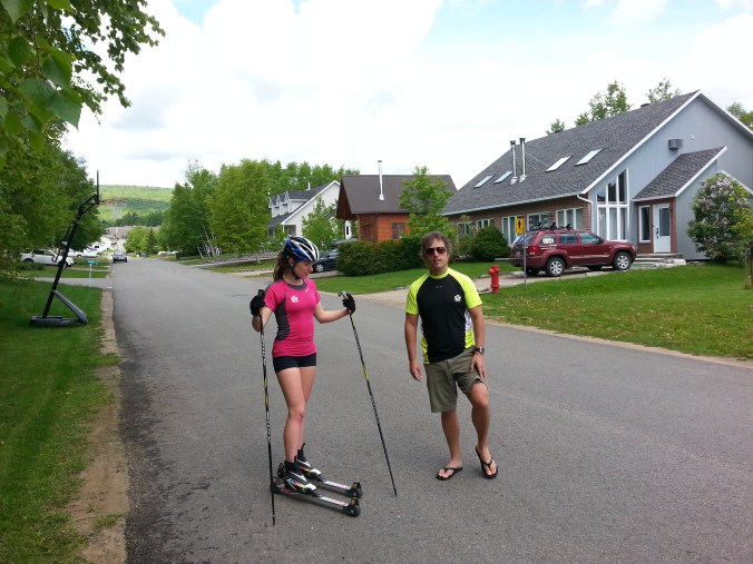 And then more coaching from head coach Louis Bouchard. She absorbs everything...