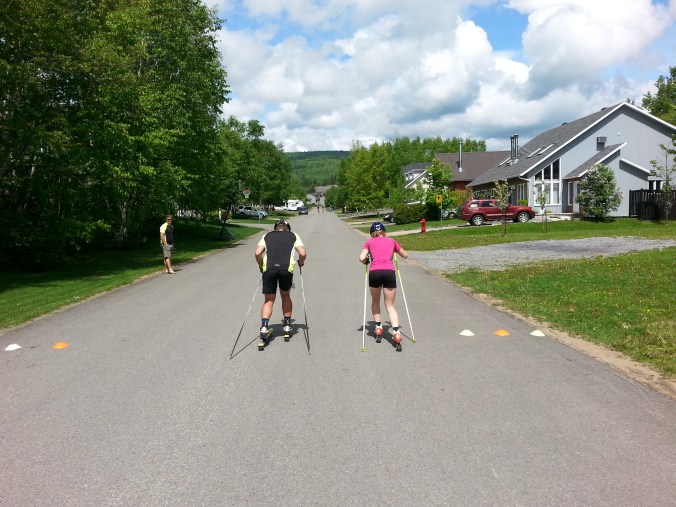 Feeling stronger every day: Les filles also sprint with the boys. 