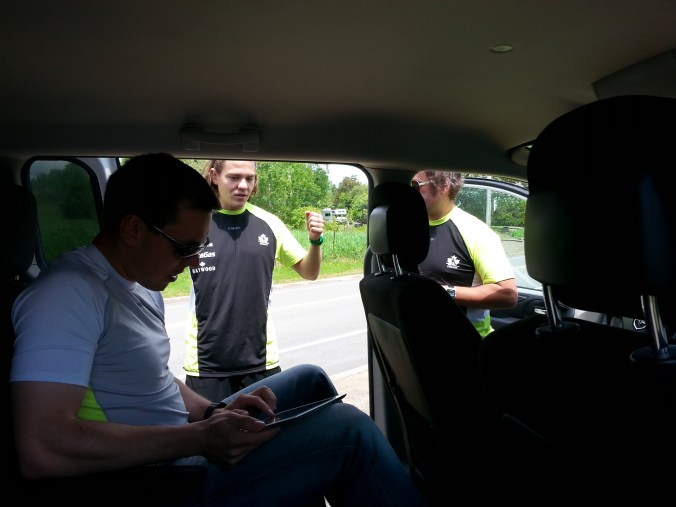 As the training session comes to an end, the coaches do a quick debriefing.