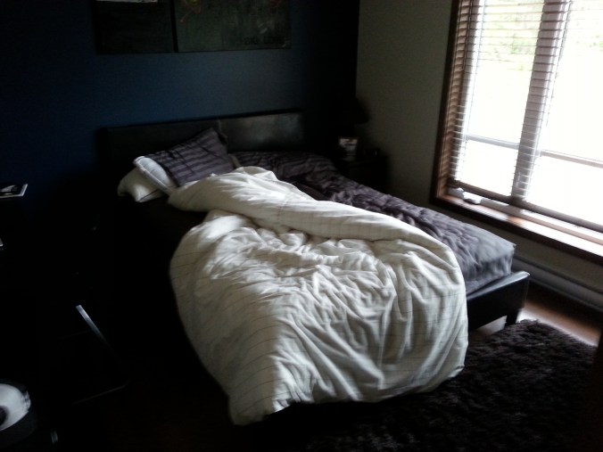 Dans cette chambre-ci, la nuit dernière, il y a eu en rêve tout un combat pour la première place!